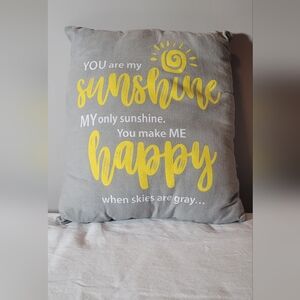 Gray and Yellow Decorative Pillow